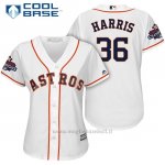 Maglia Baseball Donna Houston Astros 2017 World Series Campione Will Harris Bianco Cool Base