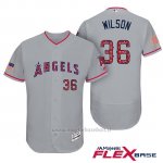 Maglia Baseball Uomo Los Angeles Angels 2017 Estrellas y Rayas C.j. Wilson Grigio Flex Base