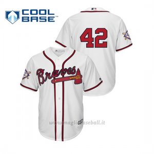 Maglia Baseball Uomo Atlanta Braves 2019 Jackie Robinson Day Cool Base Bianco
