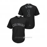Maglia Baseball Uomo Col Orado Rockies Garrett Hampson 2019 Players Weekend G Hamp Replica Nero