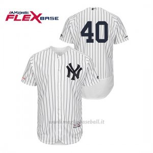 Maglia Baseball Uomo New York Yankees Luis Severino 150th Aniversario Patch Flex Base Bianco