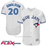 Maglia Baseball Uomo Toronto Blue Jays Josh Donaldson 20 Bianco Flex Base Autentico Collezione 40 Anniversario