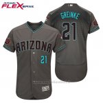 Maglia Baseball Uomo Arizona Diamondbacks 21 Zack Greinke Grigio Aqua Alterner 20 Anniversario Flex Base