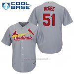 Maglia Baseball Uomo St. Louis Cardinals Willie Mcgee 51 Grigio Cool Base