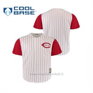 Maglia Baseball Hombre Cincinnati Reds Throwback 1995 Cool Base Bianco Rosso