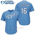 Maglia Baseball Uomo Kansas City Royals Bo Jackson 16 Powder Blu Alterner Cool Base