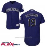 Maglia Baseball Uomo Colorado Rockies 19 Charlie Neromon Viola Flex Base