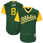 Maglia Baseball Uomo Oakland Athletics 2017 Little League World Series Jed Lowrie Verde