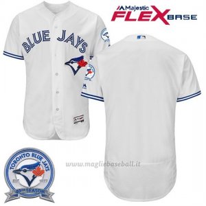 Maglia Baseball Uomo Toronto Blue Jays Bianco Flex Base 40 Anniversario