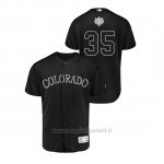 Maglia Baseball Uomo Col Orado Rockies Chad Bettis 2019 Players Weekend Autentico Nero