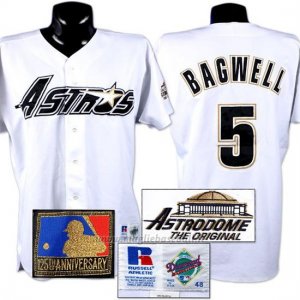 Maglia Baseball Uomo Houston Astros 5 Jeff Bagwell Bianco Turn Back The Clock 1994