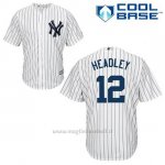 Maglia Baseball Uomo New York Yankees Chase Headley 12 Bianco 1ªCool Base