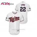 Maglia Baseball Uomo Minnesota Twins 22 Miguel Sano 2019 Postseason Flex Base Bianco