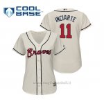 Maglia Baseball Donna Atlanta Braves Ender Inciarte Cool Base Majestic Alternato 2019 Crema