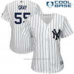 Maglia Baseball Donna New York Yankees 55 Sonny Grigio Biancoplayer Cool Base