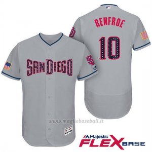 Maglia Baseball Uomo San Diego Padres 2017 Estrellas y Rayas Hunter Renfroe Grigio Flex Base