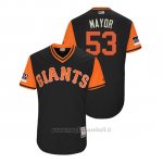Maglia Baseball Uomo San Francisco Giants Austin Slater 2018 Llws Players Weekend Mayor Nero