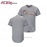 Maglia Baseball Uomo Miami Marlins Grigio 2018 Dia del Padre Flex Base