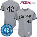 Maglia Baseball Uomo Chicago White Sox 42 Jackie Robinson Flex Base Grigio Majestic