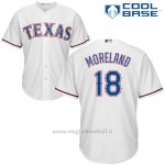 Maglia Baseball Uomo Texas Rangers Mitch Moreland Bianco Autentico Collezione Cool Base