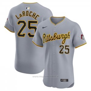 Maglia Baseball Uomo Pittsburgh Pirates Adam Laroche Road Elite Grigio