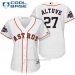Maglia Baseball Donna Houston Astros 2017 World Series Campione Jose Altuve Bianco Cool Base