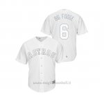 Maglia Baseball Hombre Houston Astros 6 Jake Marisnick 2019 Players Weekend Big Fudge Replica Bianco