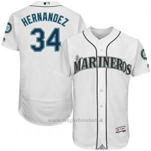 Maglia Baseball Uomo Seattle Mariners Felix Hernandez 34 Bianco Hispanic Heritage