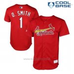 Maglia Baseball Uomo St. Louis Cardinals Ozzie Smith 1 Rosso Cool Base