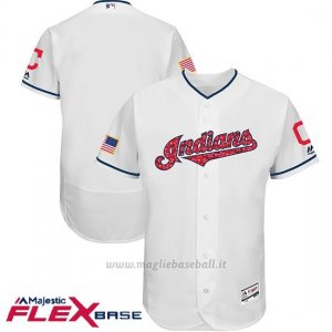Maglia Baseball Uomo Cleveland Indians 2017 Estrellas y Rayas Bianco Flex Base