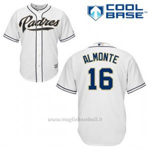 Maglia Baseball Uomo San Diego Padres Abraham Almonte 16 Bianco 1ªCool Base