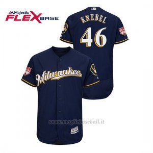 Maglia Baseball Uomo Milwaukee Brewers Corey Knebel 2019 Entrenamiento De Primavera Flex Base Blu