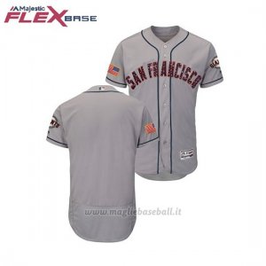 Maglia Baseball Uomo San Francisco Giants 2018 Stars & Stripes Flex Base Grigio