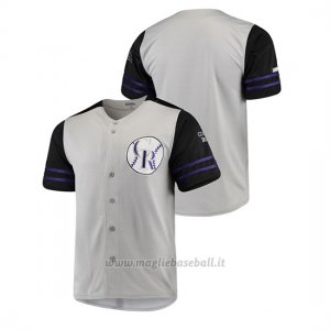 Maglia Baseball Uomo Colorado Rockies Button-down Stitches Autentico Grigio