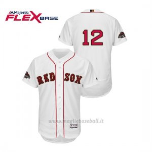 Maglia Baseball Uomo Boston Red Sox Brock Holt 2019 Gold Program Flex Base Bianco