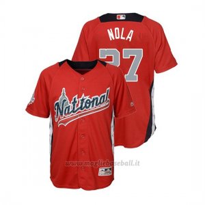 Maglia Baseball Bambino All Star Game Majestic Aaron Nola 2018 1ªRun Derby National League Rosso