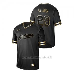 Maglia Baseball Hombre Cleveland Indians Corey Kluber 2019 Golden Edition Nero