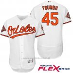 Maglia Baseball Uomo Baltimore Orioles 45 Mark Trumbo Bianco 2017 Flex Base