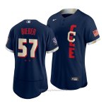 Maglia Baseball Uomo Cleveland Indians Shane Bieber 2021 All Star Autentico Blu