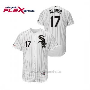 Maglia Baseball Uomo Chicago White Sox Yonder Alonso 150th Aniversario Patch Flex Base Bianco Nero