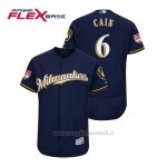 Maglia Baseball Uomo Milwaukee Brewers Lorenzo Cain Flex Base Entrenamiento De Primavera 2019 Blu