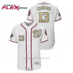 Maglia Baseball Uomo Washington Nationals 13 Asdrubal Cabrera 2019 Gold Program Flex Base Bianco