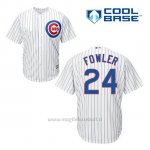 Maglia Baseball Uomo Chicago Cubs 24 Dexter Fowler Bianco 1ªCool Base