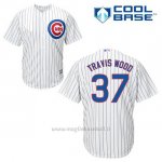 Maglia Baseball Uomo Chicago Cubs 37 Travis Wood Bianco 1ªCool Base