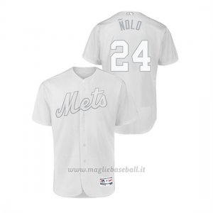 Maglia Baseball Hombre New York Mets 24 Robinson Cano 2019 Players Weekend Autentico Bianco