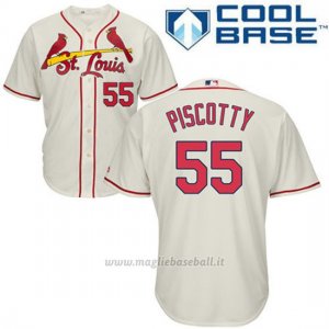 Maglia Baseball Uomo St. Louis Cardinals Stephen Piscotty Crema Cool Base