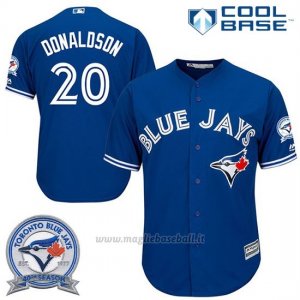 Maglia Baseball Uomo Toronto Blue Jays Josh Donaldson 20 Cool Base 40 Anniversario