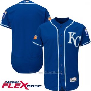 Maglia Baseball Uomo Kansas City Royals Blank Blu Flex Base Autentico Collezione Allenamento Primaverile