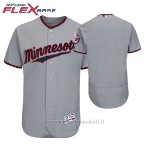 Maglia Baseball Uomo Minnesota Twins Grigio 2018 Dia de la Madre Flex Base