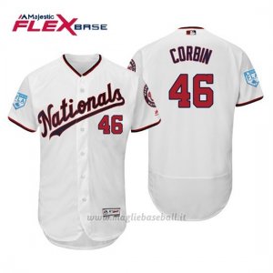 Maglia Baseball Uomo Washington Nationals Patrick Corbin Flex Base Entrenamiento De Primavera 2019 Bianco